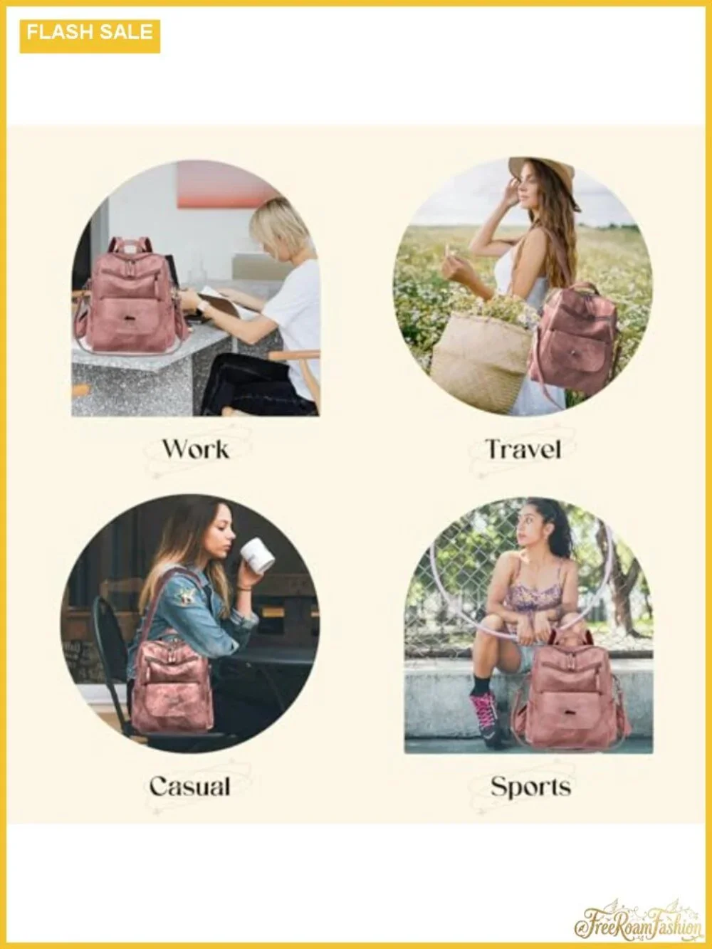 Small Leather Women Backpack Purse Anti-theft Convertible